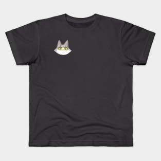 Grey Cat Head Kids T-Shirt